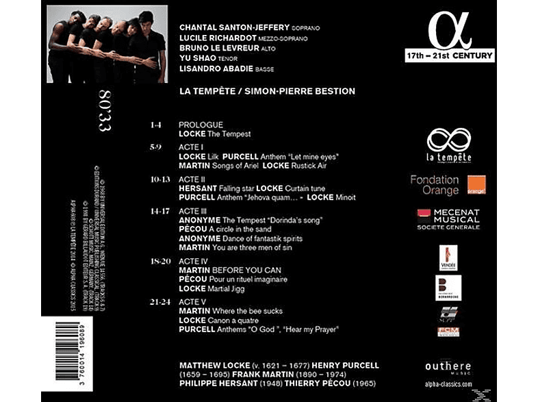 Thumbnail - Chantal Santon Jeffery, Lucile Richardot, Lisandro Abadie, La Tempête - The Tempest (CD)