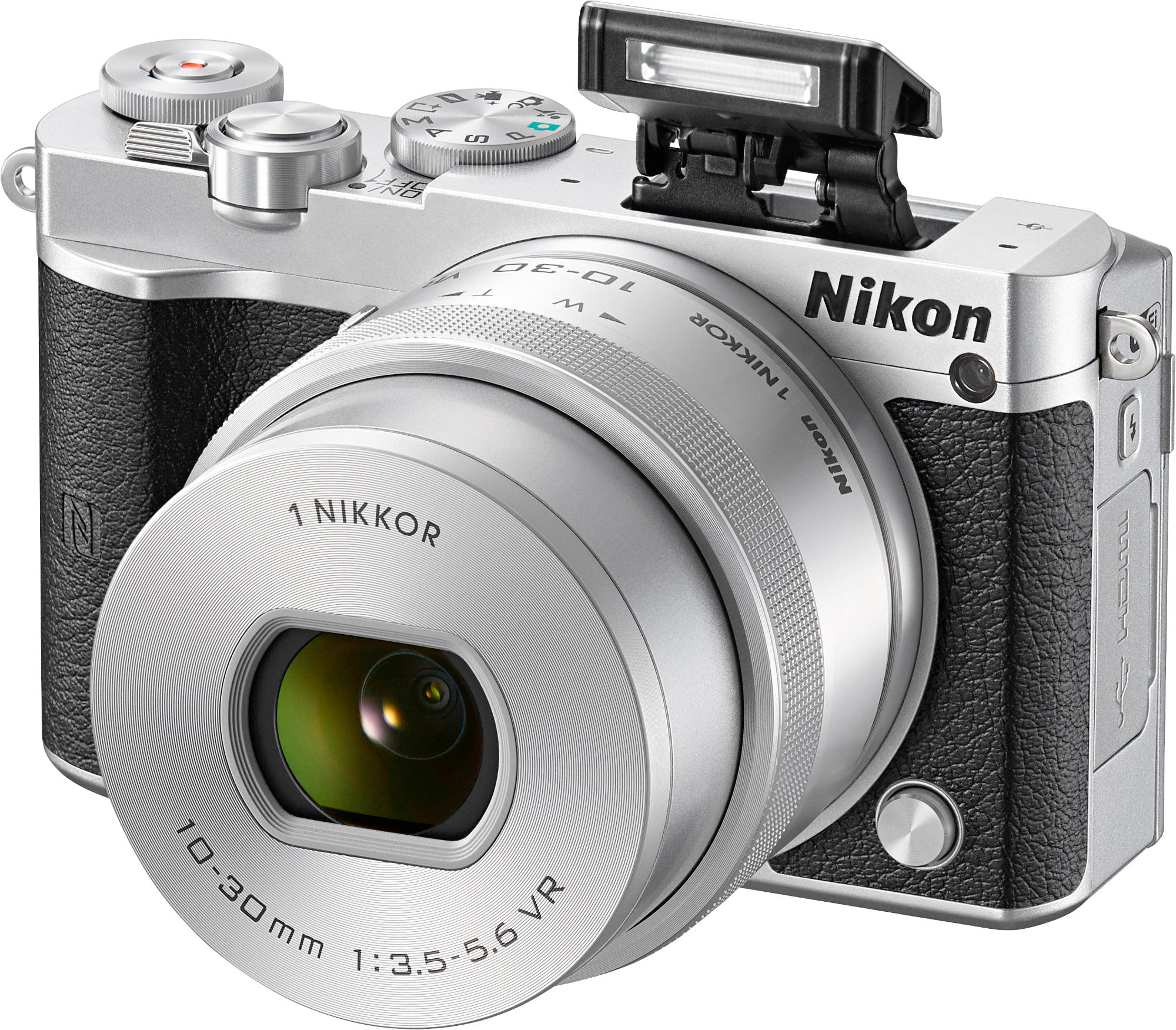Cámara Evil - Nikon 1 J5 + objetivo 10-30 VR PD Zoom, Plata, Vídeo 4K