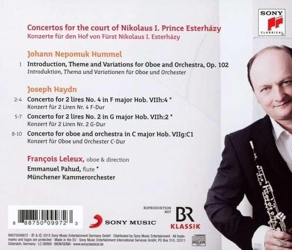 CD-Cover. Ein Mann mit Oboe ist abgebildet, mit Text über Johann Nepomuk Hummel und Joseph Haydn.