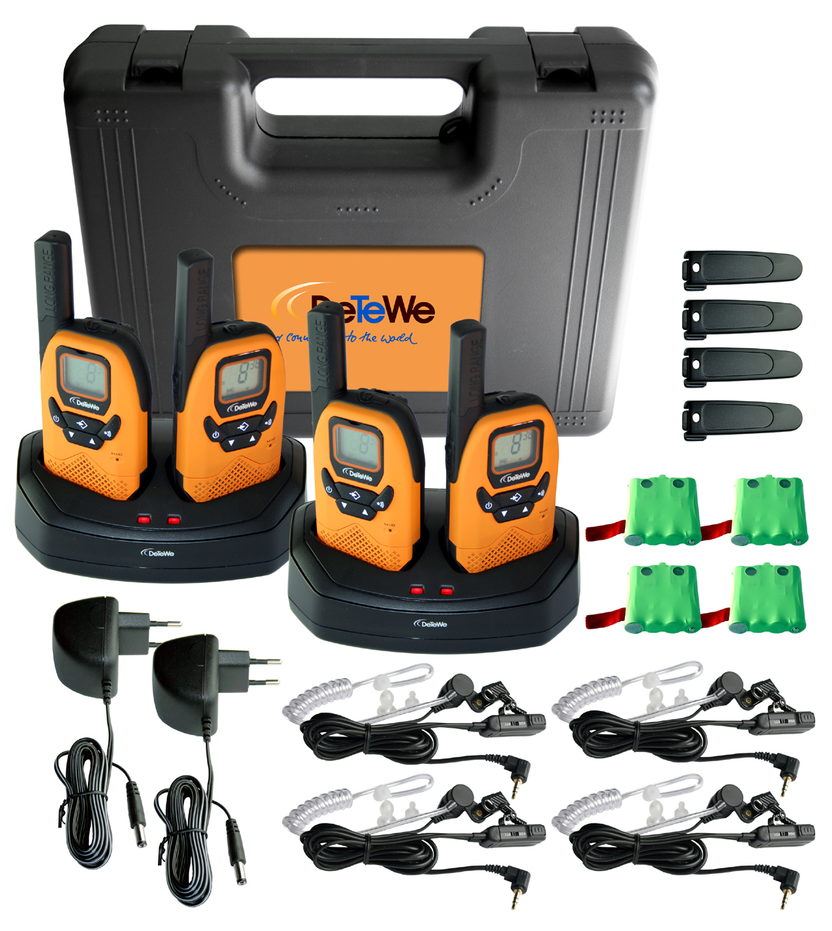 DETEWE Outdoor 8000 Quad Case Funkgerät Orange/Schwarz