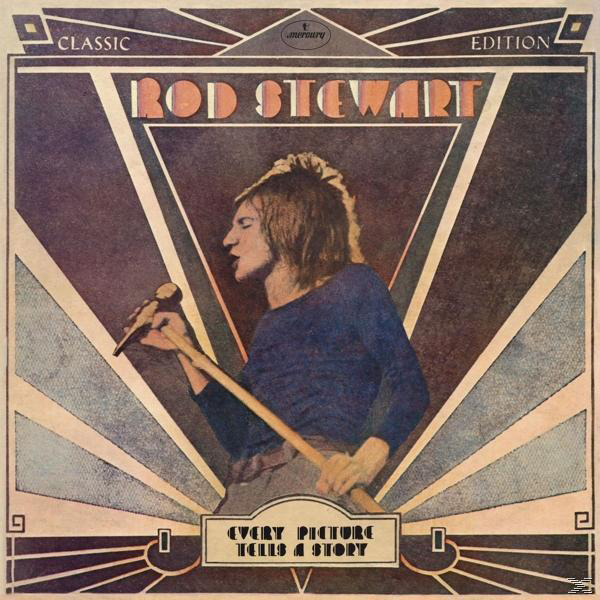 Pochette d'album de Rod Stewart avec lui chantant dans un micro.
