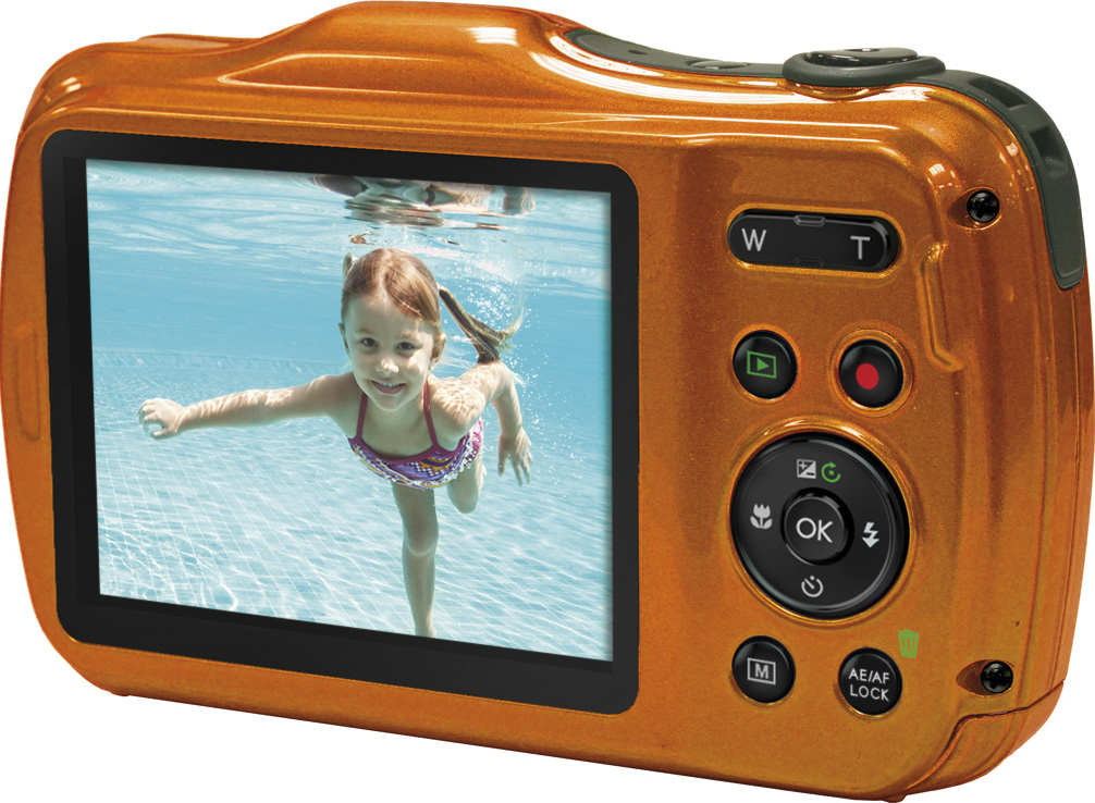 Sportsline , ROLLEI Zoom, Digitalkamera 100 4x opt. Orange, LCD-Panel