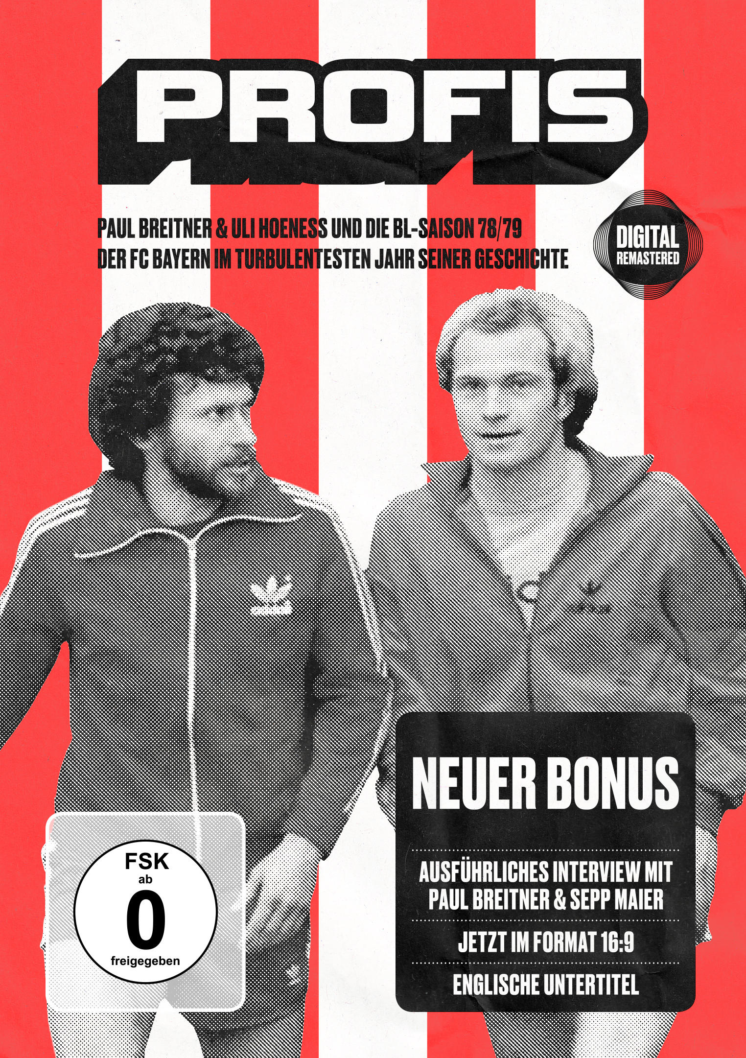 Filmposter: zwei Männer in Trainingsanzügen. Roter und weißer Hintergrund mit deutschem Text.
