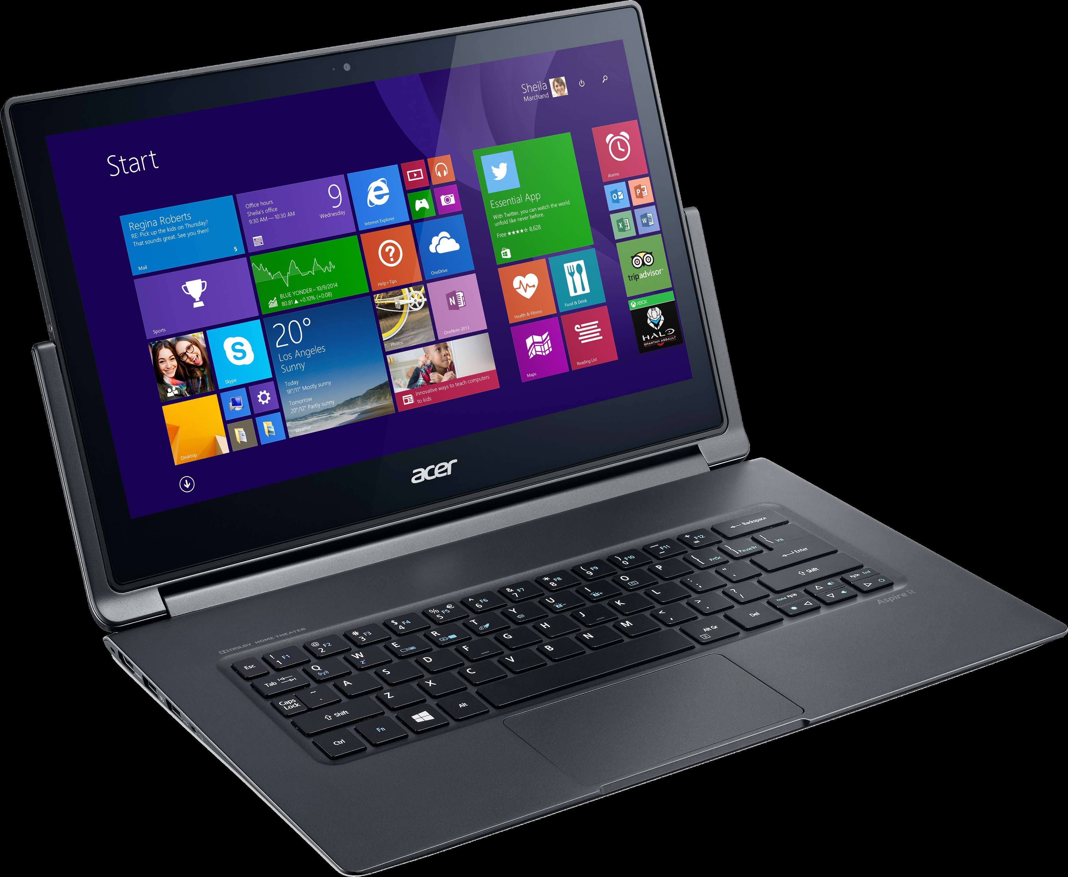 ACER Aspire R13 R7-371T-56W8 (NX.MQQEG.004) 2in1 Notebook, 13,3 Zoll, Intel® Core™ i5-5200U Prozessor
(3M Cache, bis zu 2.70 GHz), 4 GB, 256 GB SSD