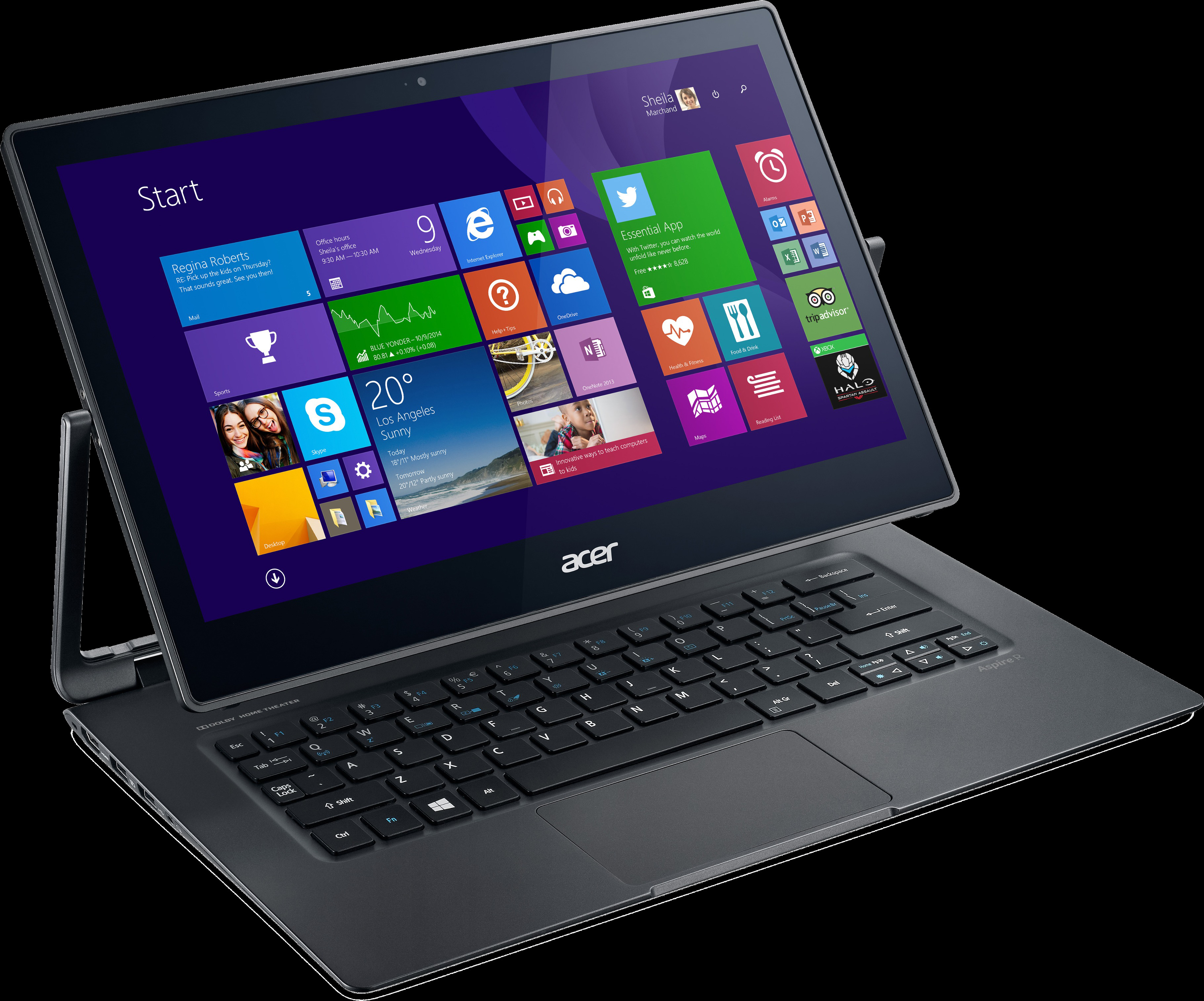 ACER Aspire R13 R7-371T-56W8 (NX.MQQEG.004) 2in1 Notebook, 13,3 Zoll, Intel® Core™ i5-5200U Prozessor
(3M Cache, bis zu 2.70 GHz), 4 GB, 256 GB SSD