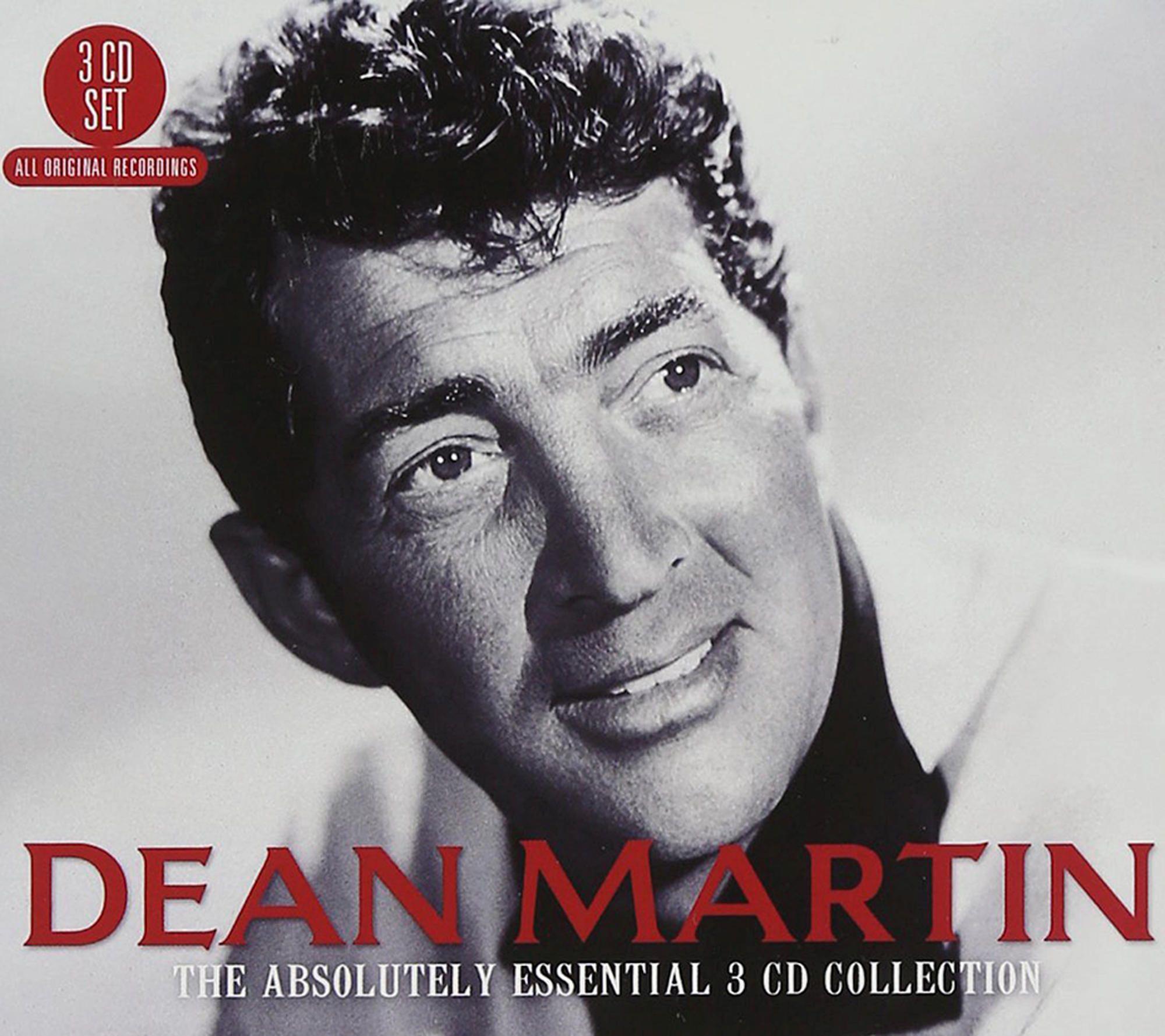 Albumcover mit Porträt von Dean Martin. Roter Text: 'Dean Martin'. Enthält Informationen zum CD-Set und ein Schwarzweißfoto.
