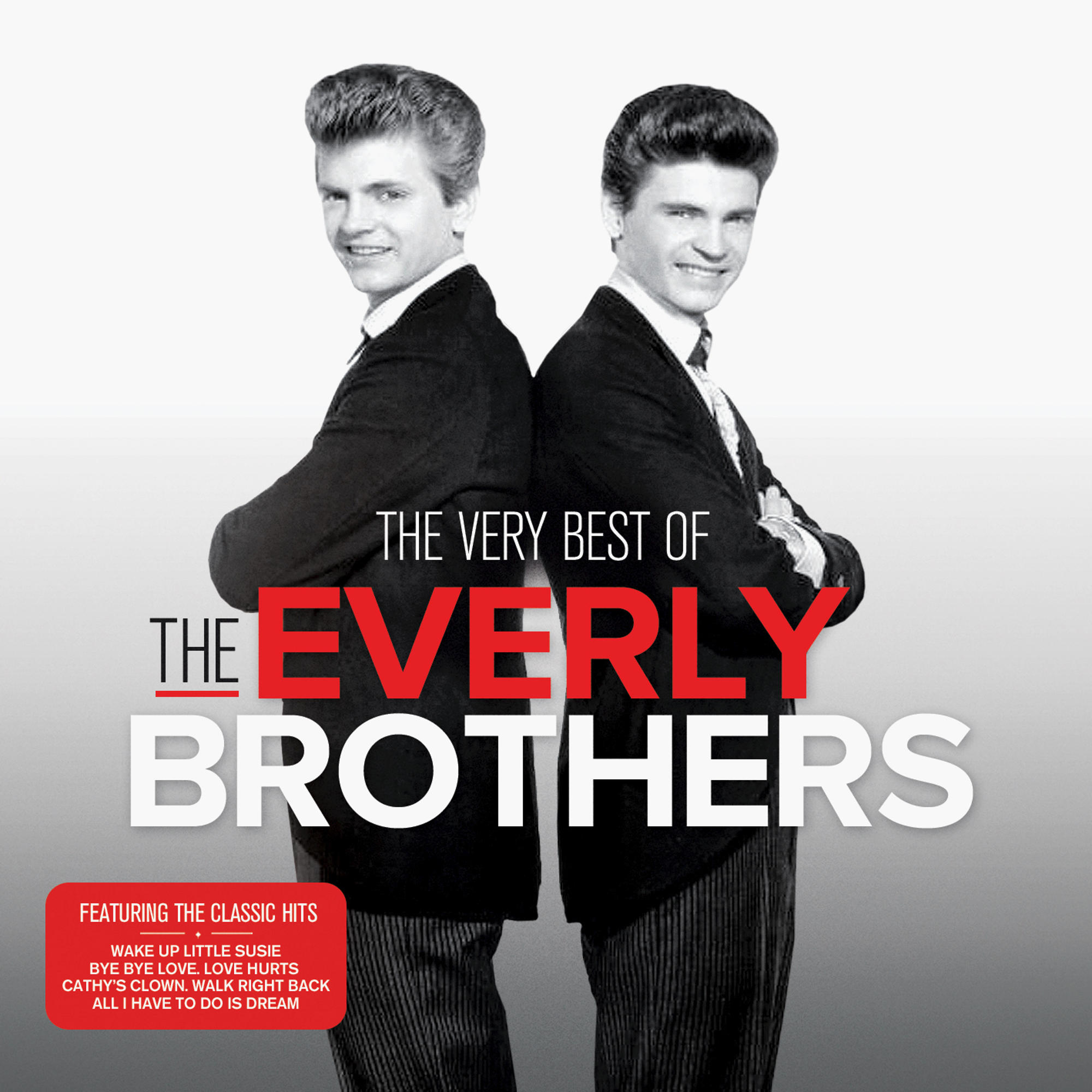 Albumcover von The Everly Brothers. Zwei Männer in Anzügen, Arme verschränkt, weißer Hintergrund.