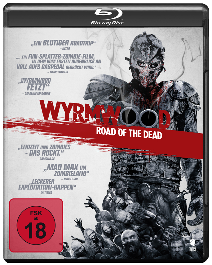 Filmcover. Zombies und ein Mann in Rüstung. Titel: Wyrmwood: Road of the Dead.
