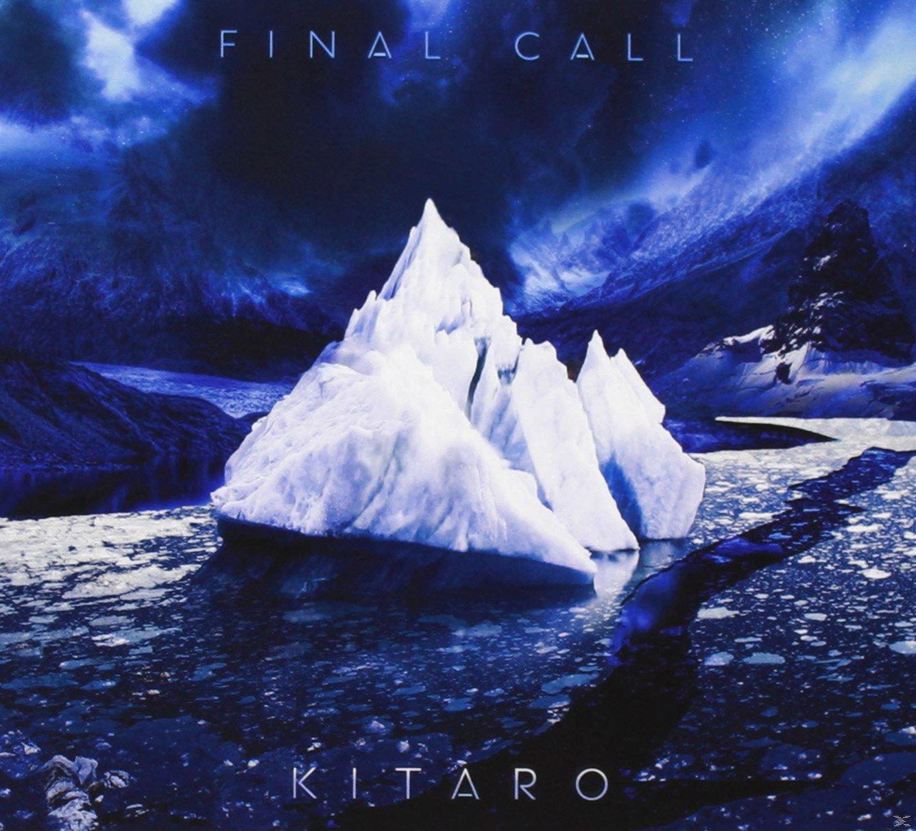 Egy jéghegy lebeg a kék vízben. A borítón fehér szöveggel a 'Final Call' és a 'Kitaro' felirat látható.