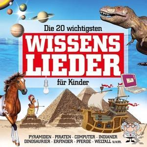 Buntes Albumcover mit verschiedenen Illustrationen: Planeten, Dinosaurier, ein Piratenschiff und eine Pyramide.