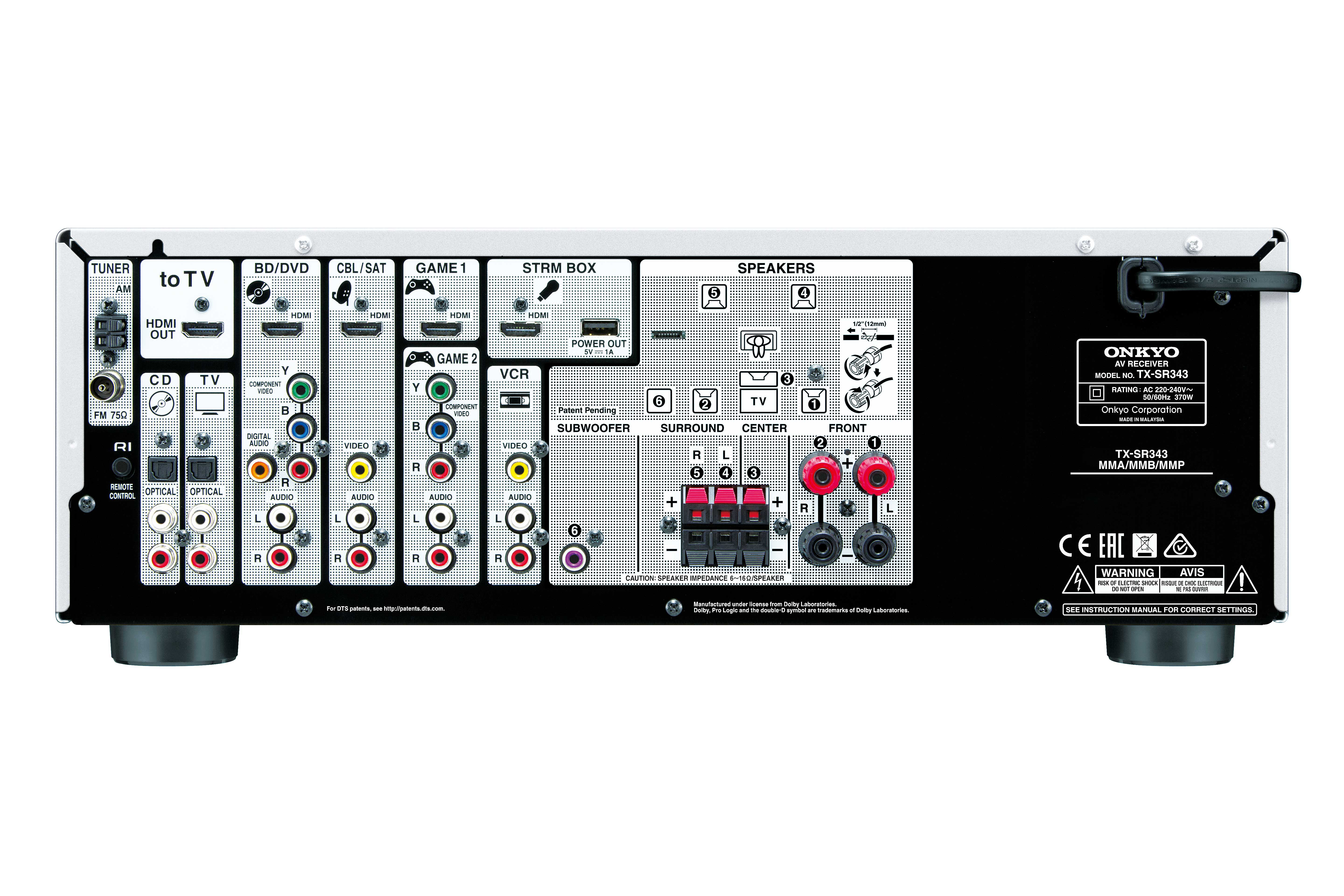 ONKYO TX-SR 343 silber