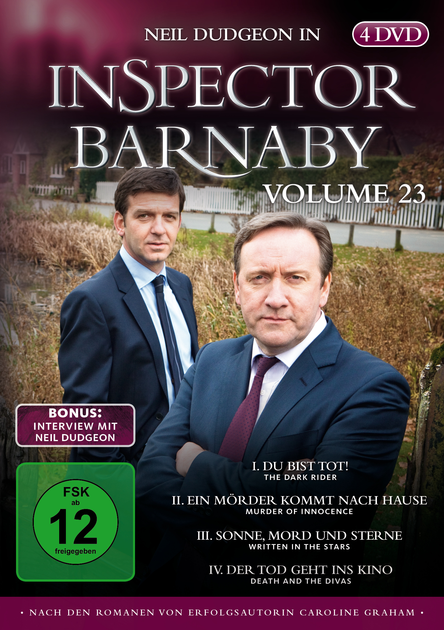 DVD-Hülle mit zwei Männern im Anzug, Text 'INSPECTOR BARNABY', Band 23.