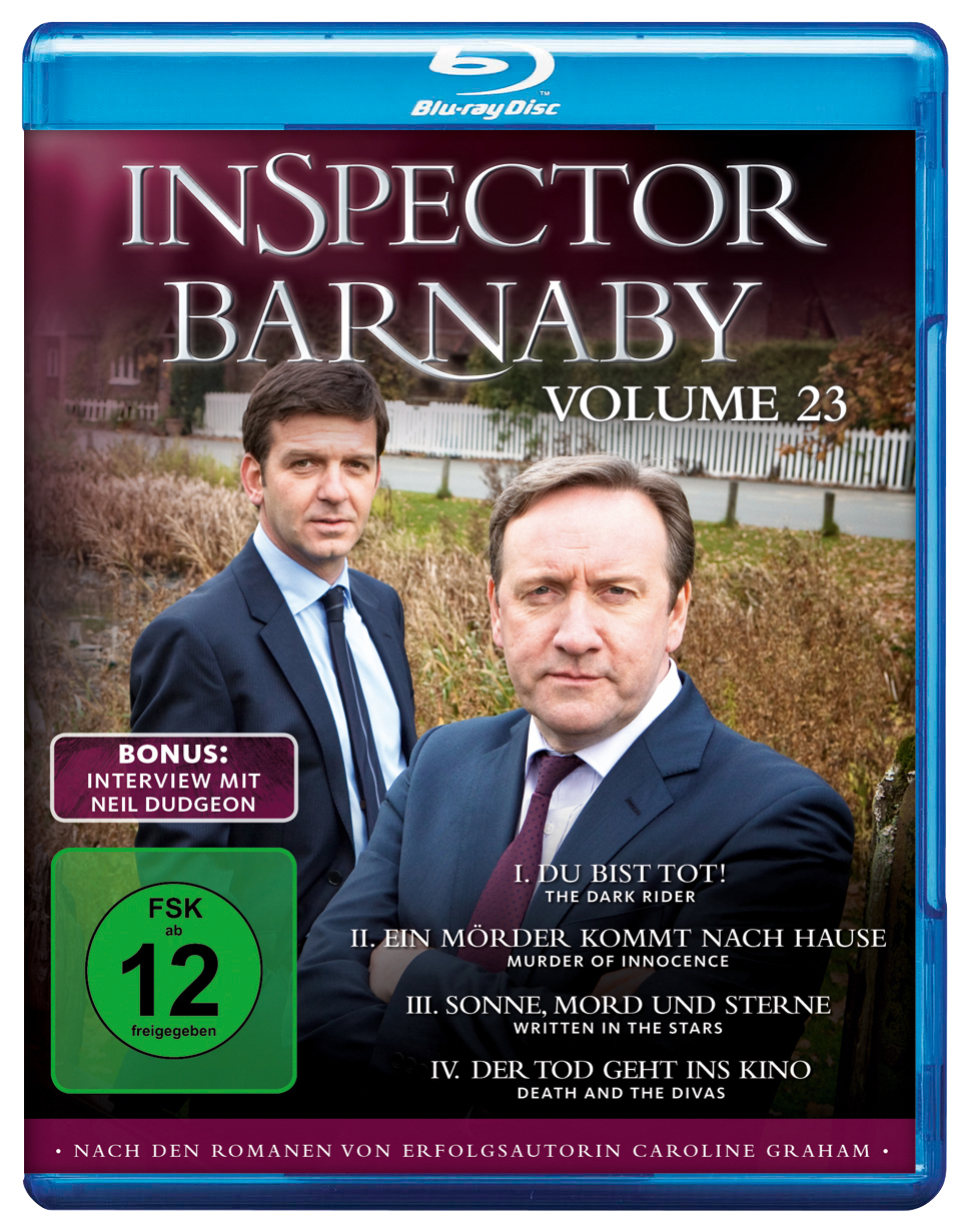 Blu-ray-Disc-Cover für Inspector Barnaby mit zwei Männern im Anzug, mit Titel und Episodenliste.