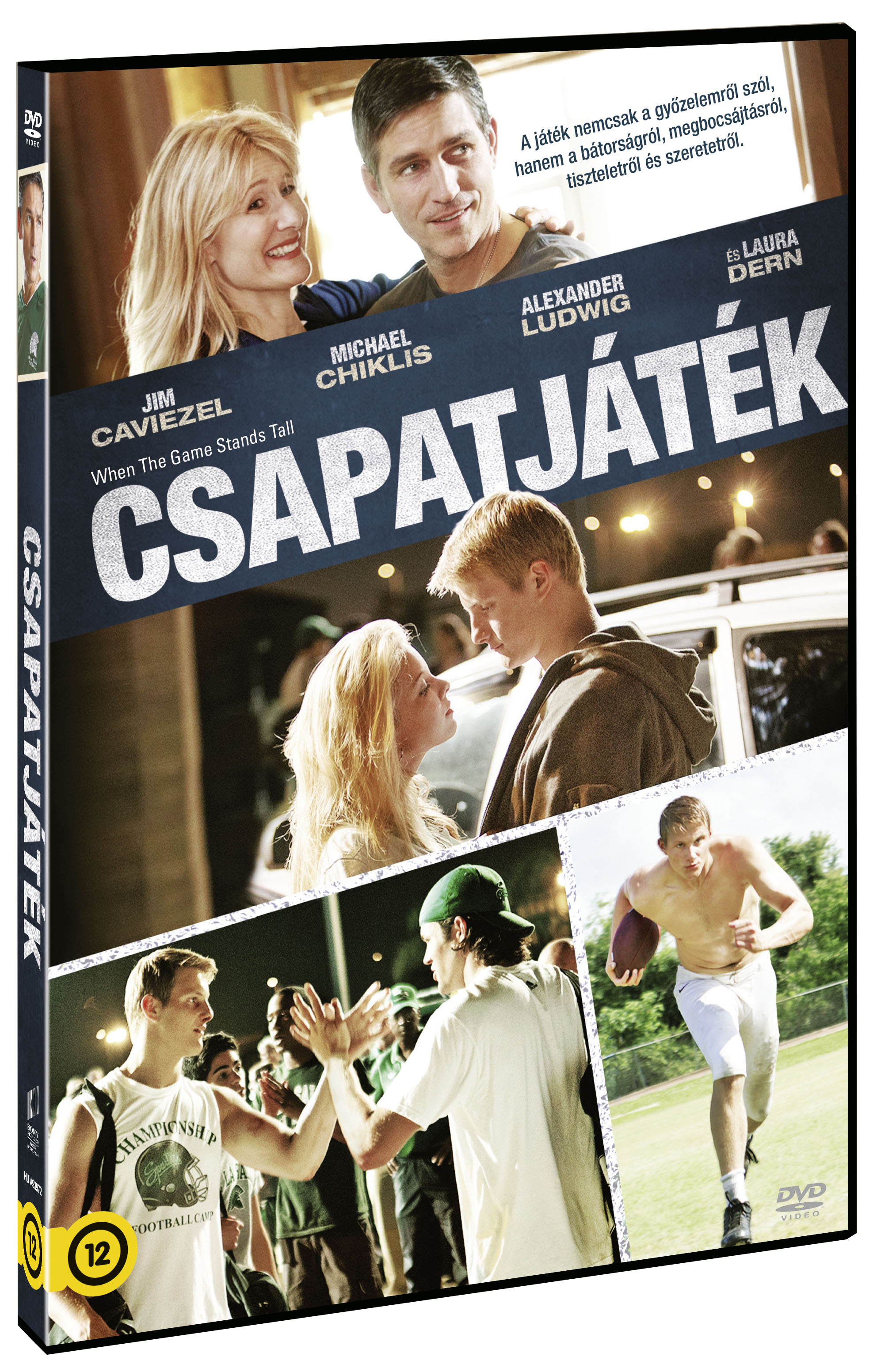 DVD borító. Színészek különböző jelenetekben. Cím: Csapatjáték (Amikor a játék felemelkedik).