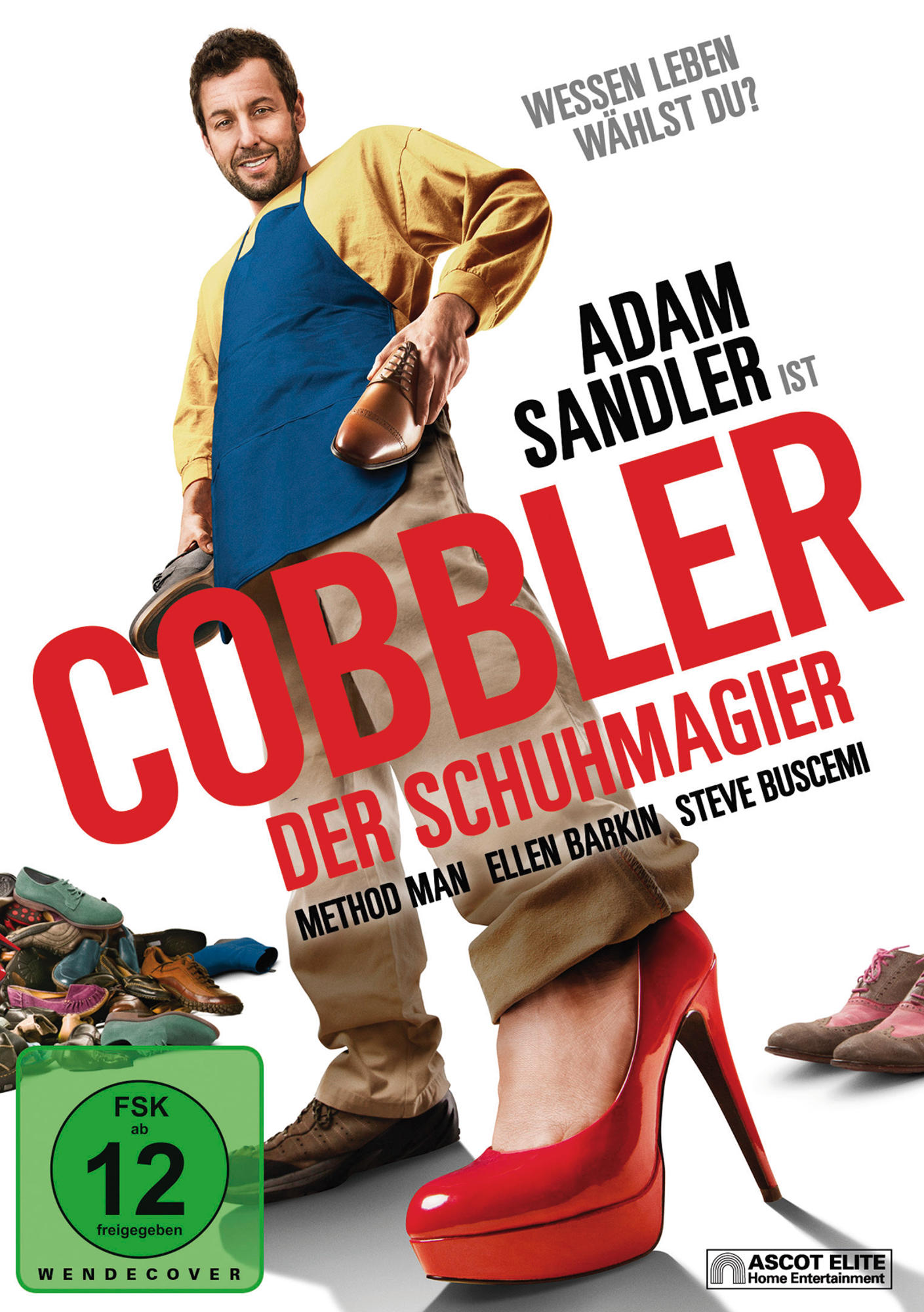 DVD-Cover mit Adam Sandler, der Schuhe hält. Der Titel ist auf Deutsch.