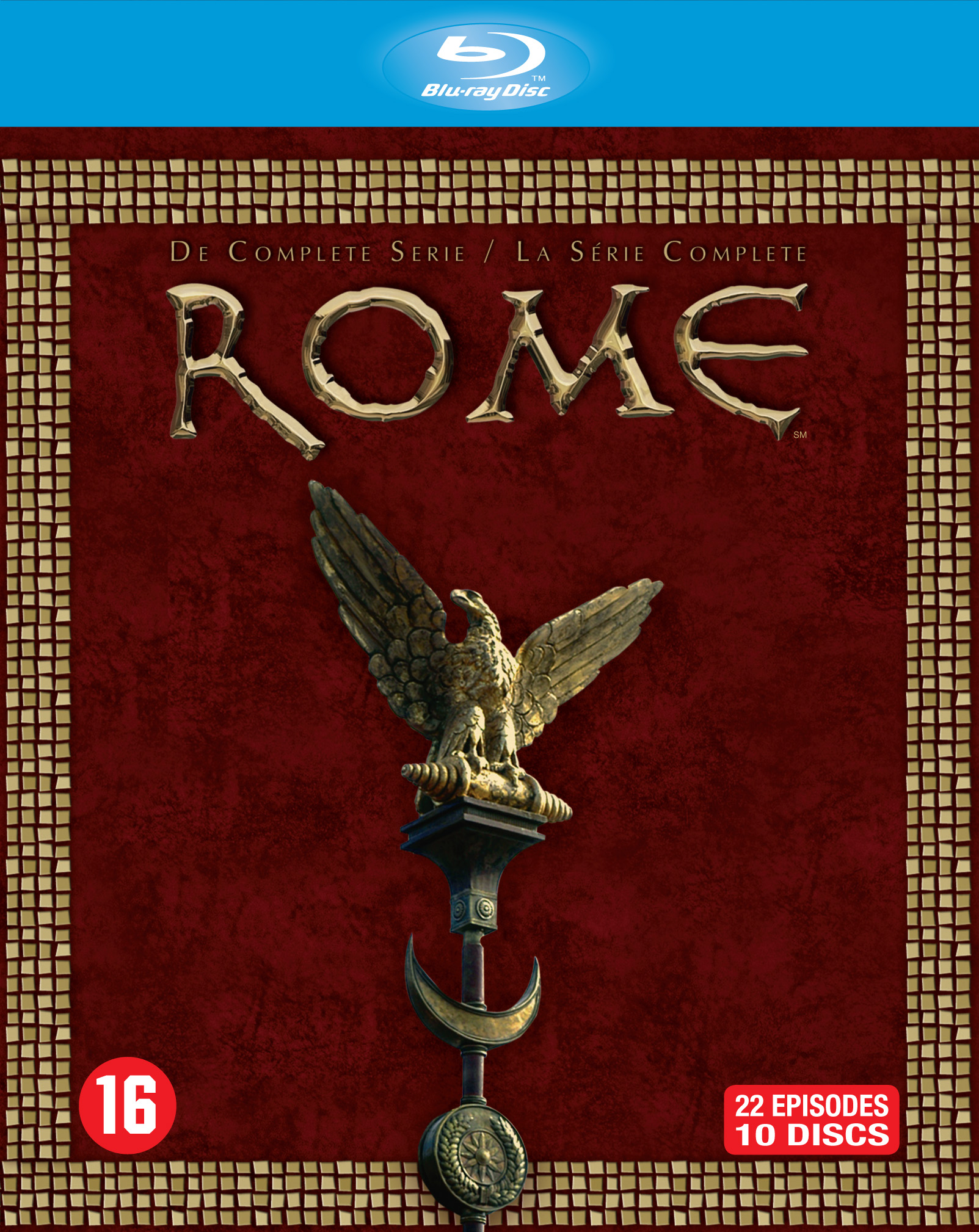 DVD box set. The cover features an eagle over the word "ROME" on a red background.