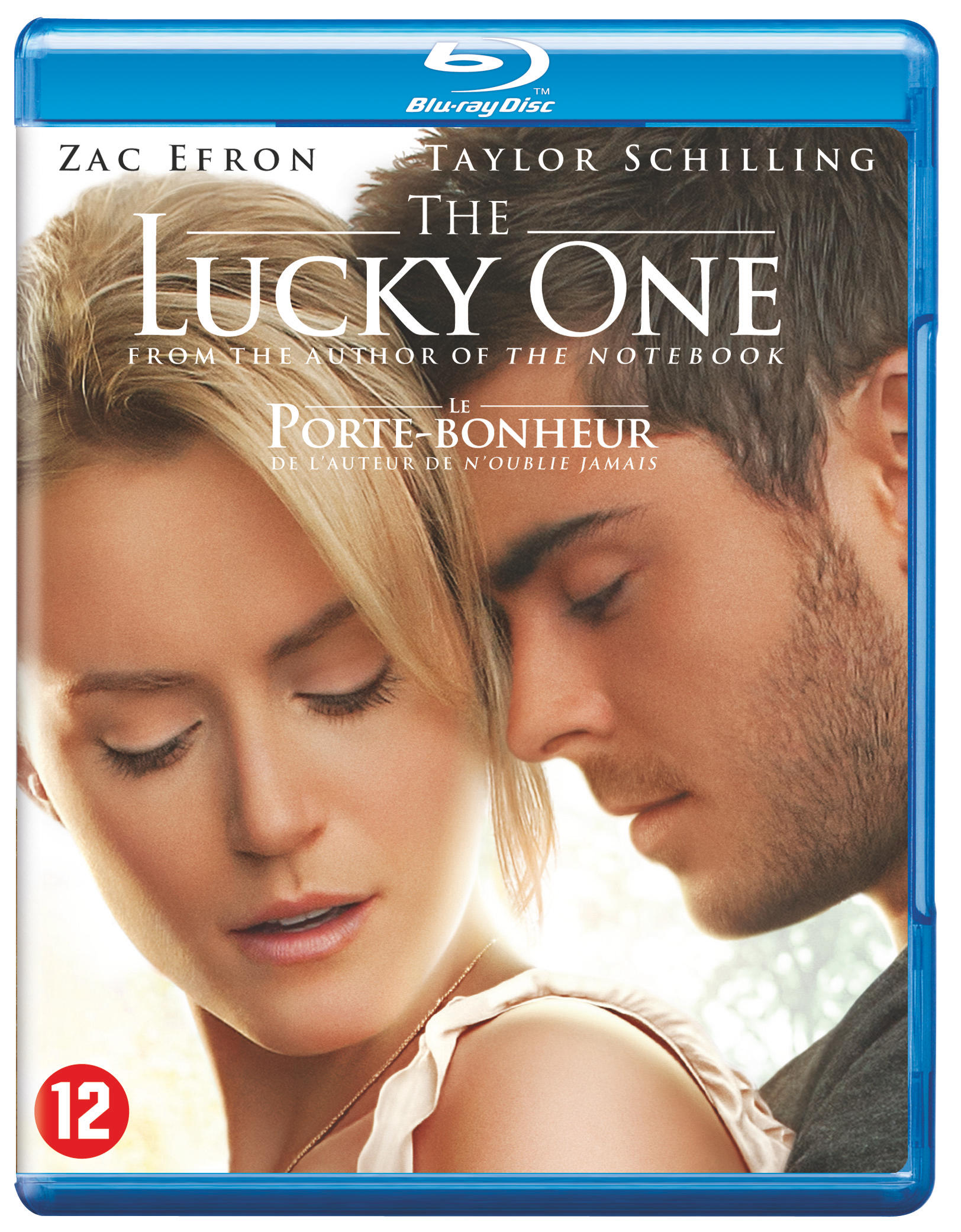 Filmposter met Zac Efron en Taylor Schilling, titel 'The Lucky One'.