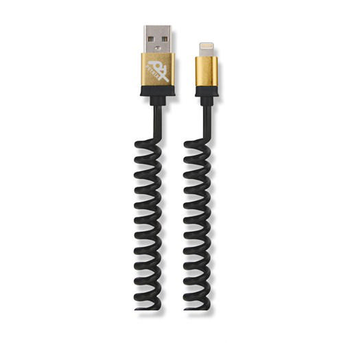 PETRIX PFK800S iPhone 5/5S Spiral Şarj ve Data Kablosu Siyah