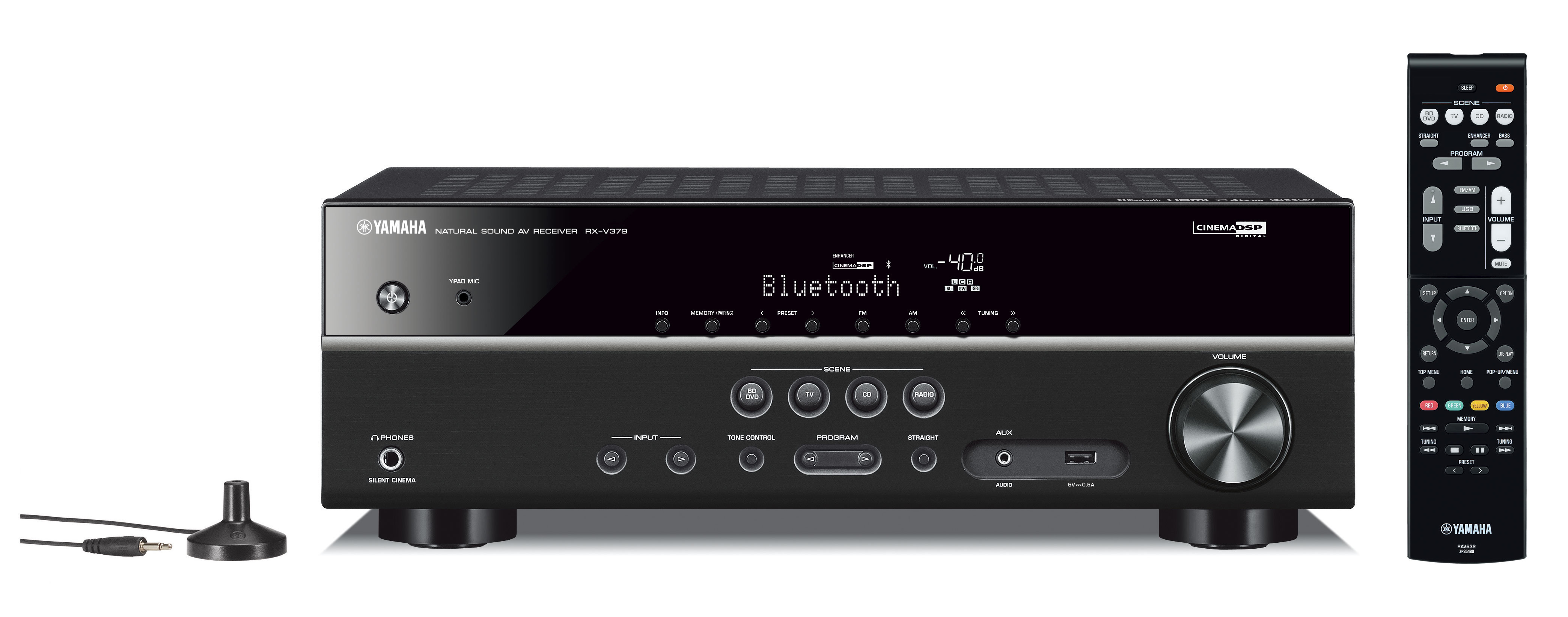 YAMAHA RX-V379 + Interior 5.1X  5.1 System (AV-Receiver, 5.1 Lautsprechersystem, Ja, Bluetooth, Schwarz)