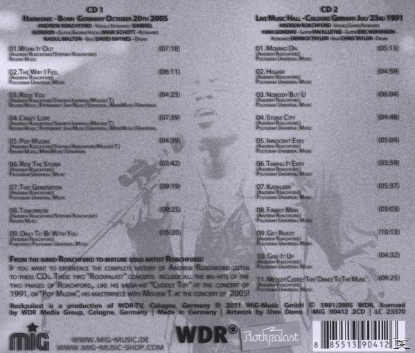 Rückseite einer CD mit Titelliste und Credits in Schwarzweiß.