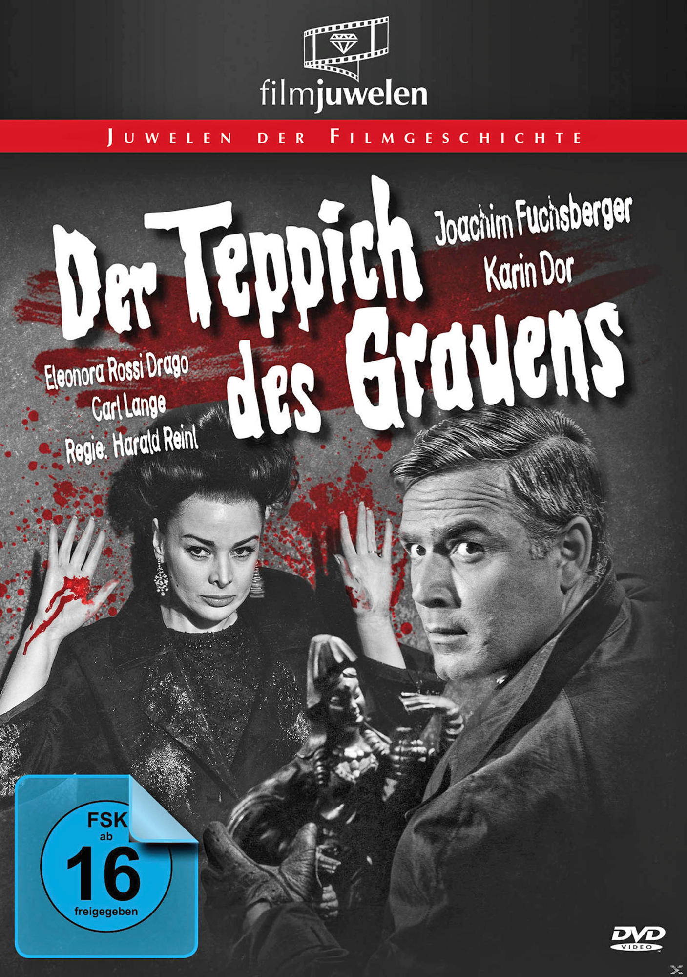 DVD-Cover mit Mann und Frau. Titel: Der Teppich des Grauens.