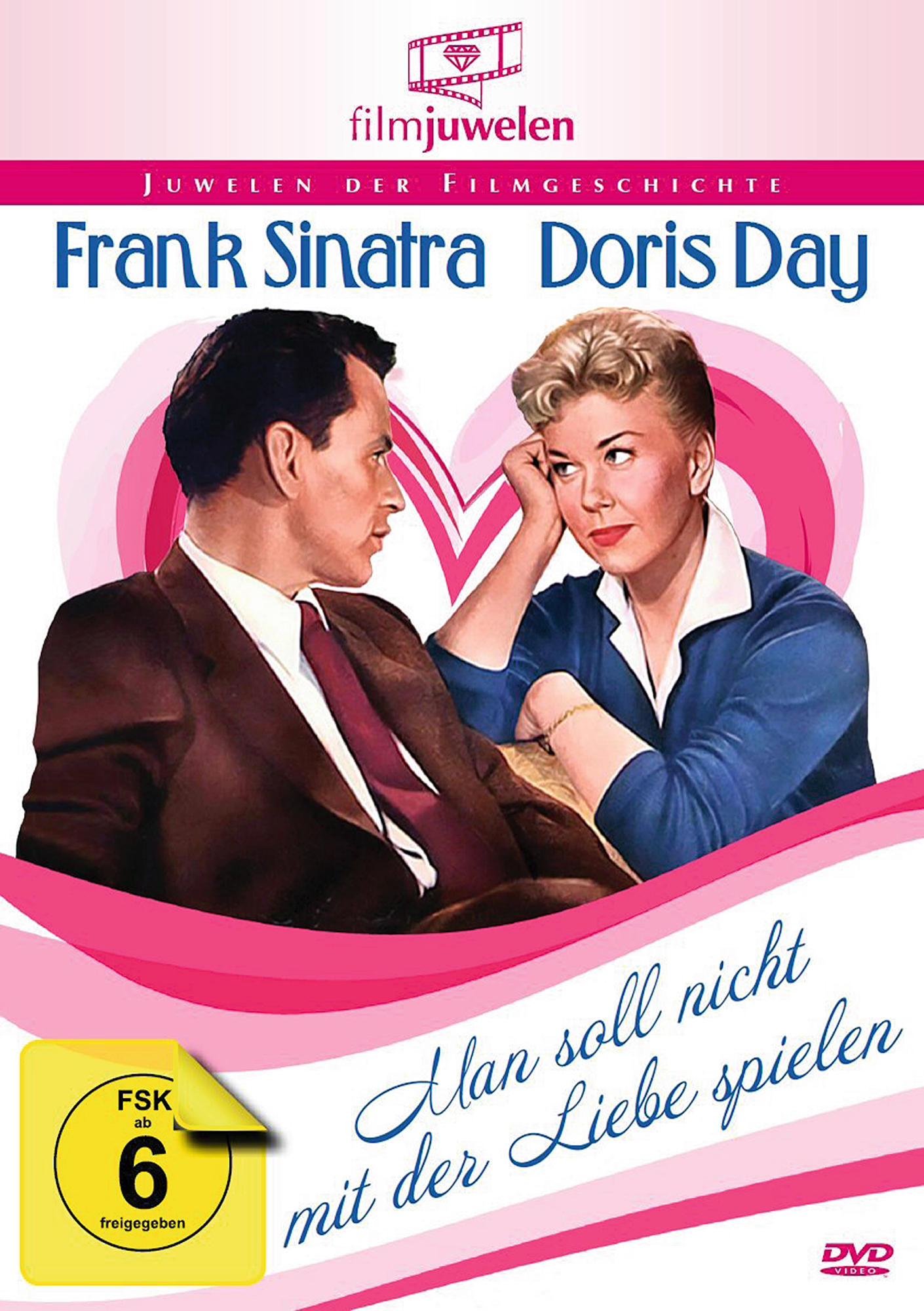 DVD-Cover: Frank Sinatra und Doris Day. Text: Man soll nicht mit der Liebe spielen.
