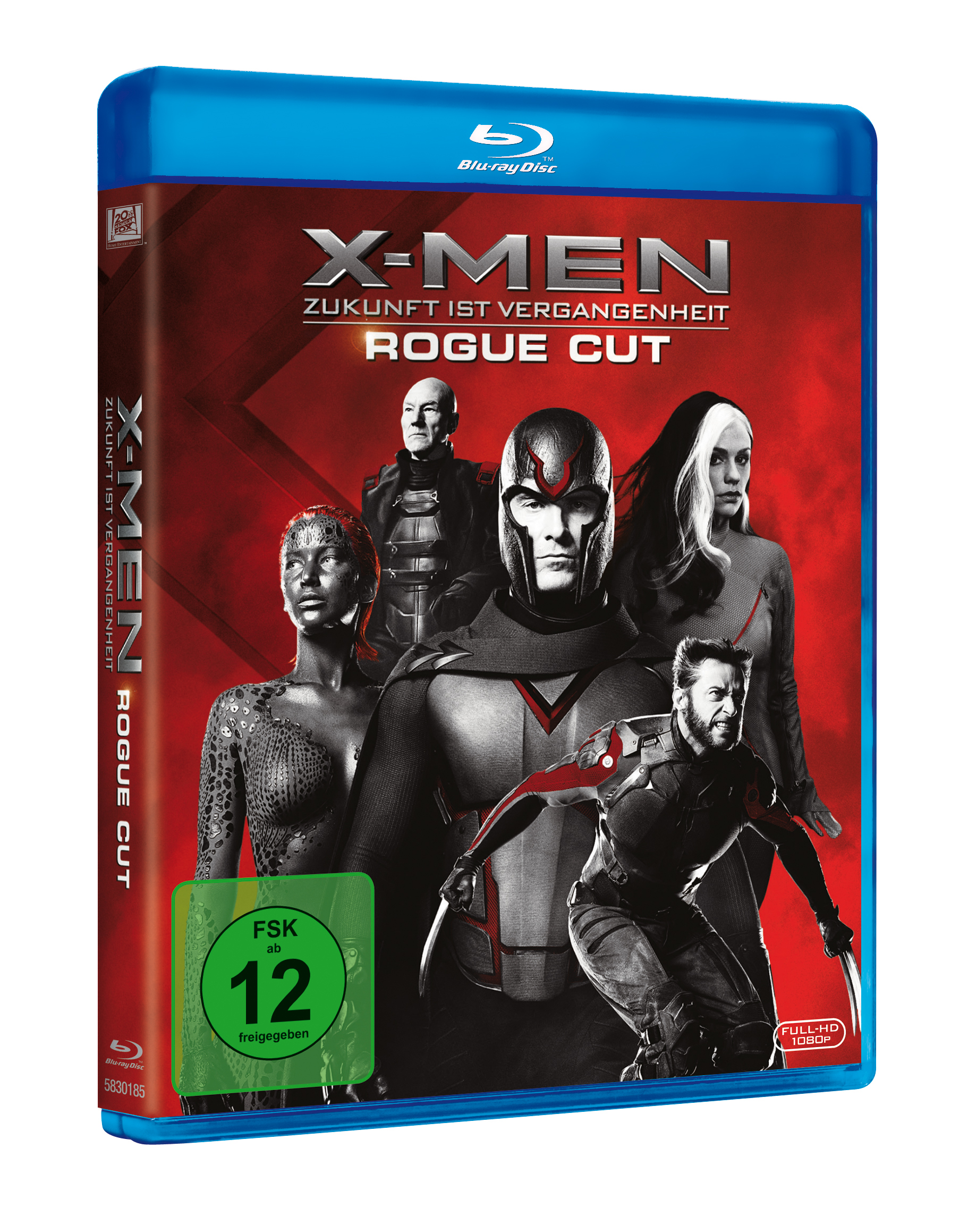 Blu-ray-Cover für X-Men: Zukunft ist Vergangenheit Rogue Cut. Zeigt mehrere Charaktere in einer rot getönten Szene.