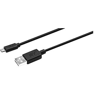 Cable - De USB a MicroUSB, Isy IWC 1000, Universal, Longitud 120 cm, Negro