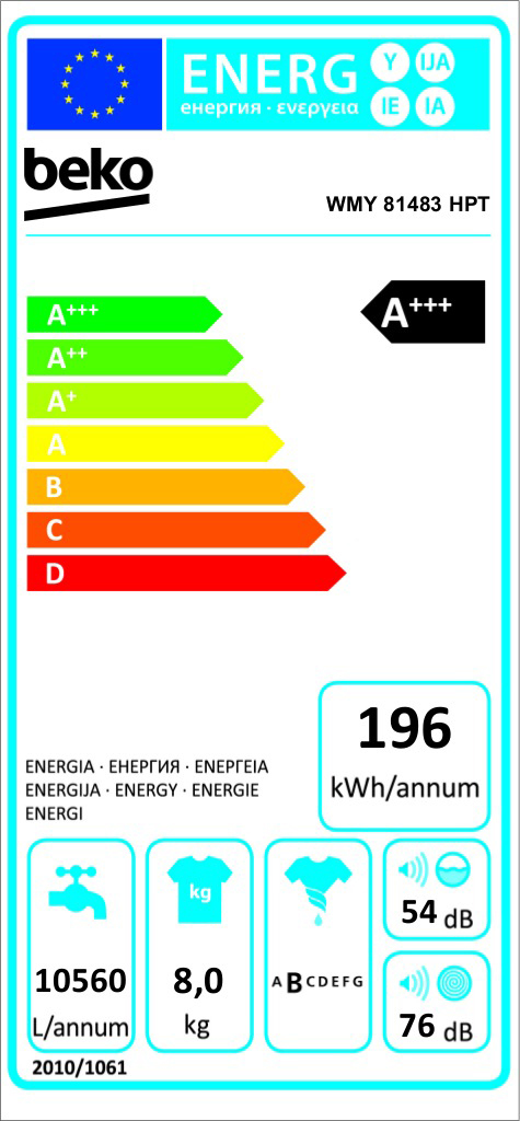 BEKO Waschmaschine WMY 81483 HPT Waschmaschine Frontlader (8 kg, Frontlader)