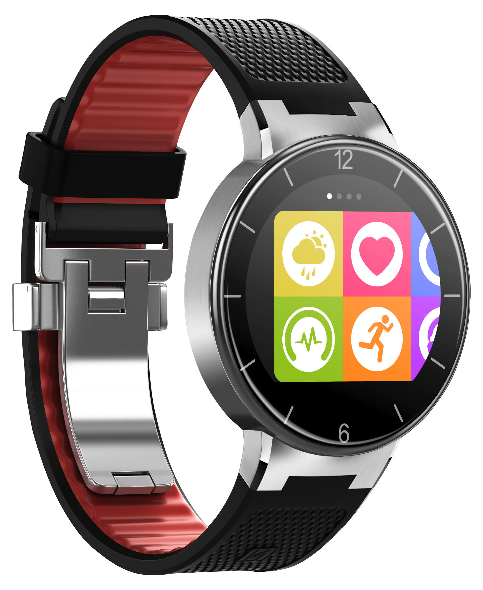 Smartwatch - Alcatel One Touch Watch Negro, con 512 MB RAM, bluetooth y acabado metálico