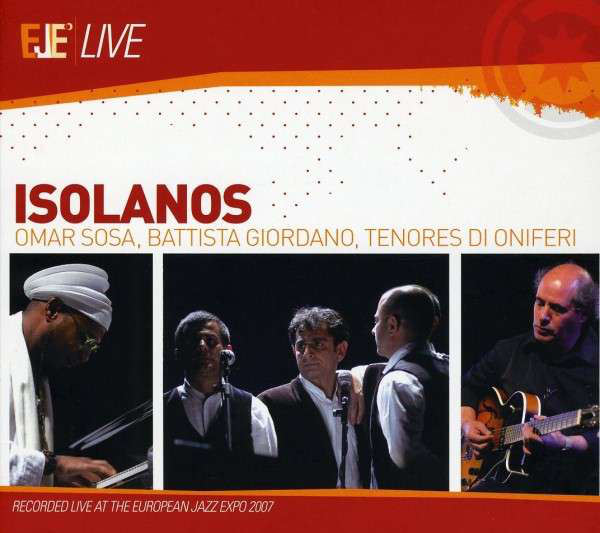 CD borító négy emberrel, élő előadás jazz stílusban. A szöveg tartalmazza az 'ISOLANOS' nevet.
