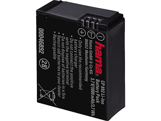 HAMA Batteria a ione litio CP 892 - Batteria ricaricabile (Nero)