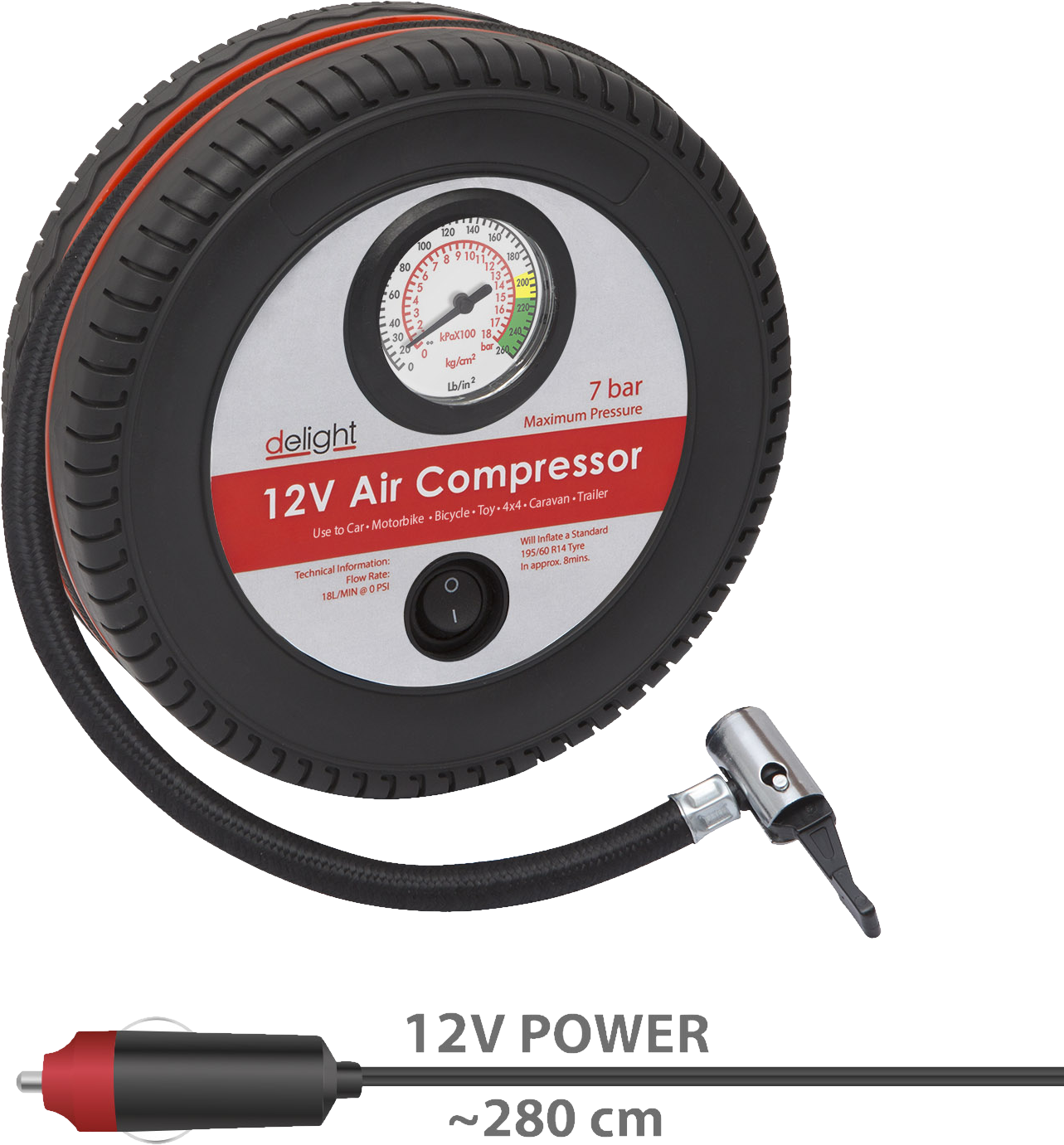 DELIGHT 55806 kompresszor, 12V
