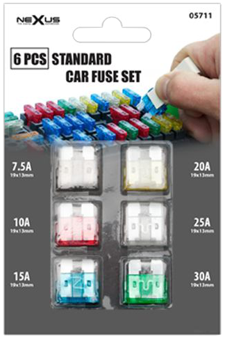 MNC 05711 Késes biztosíték egység csomag, 6db Standard 7.5-30A