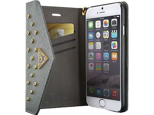 GUESS Studded Clutch, 4.7", argento - Custodia per smartphone (Adatto per modello: Apple iPhone 6)