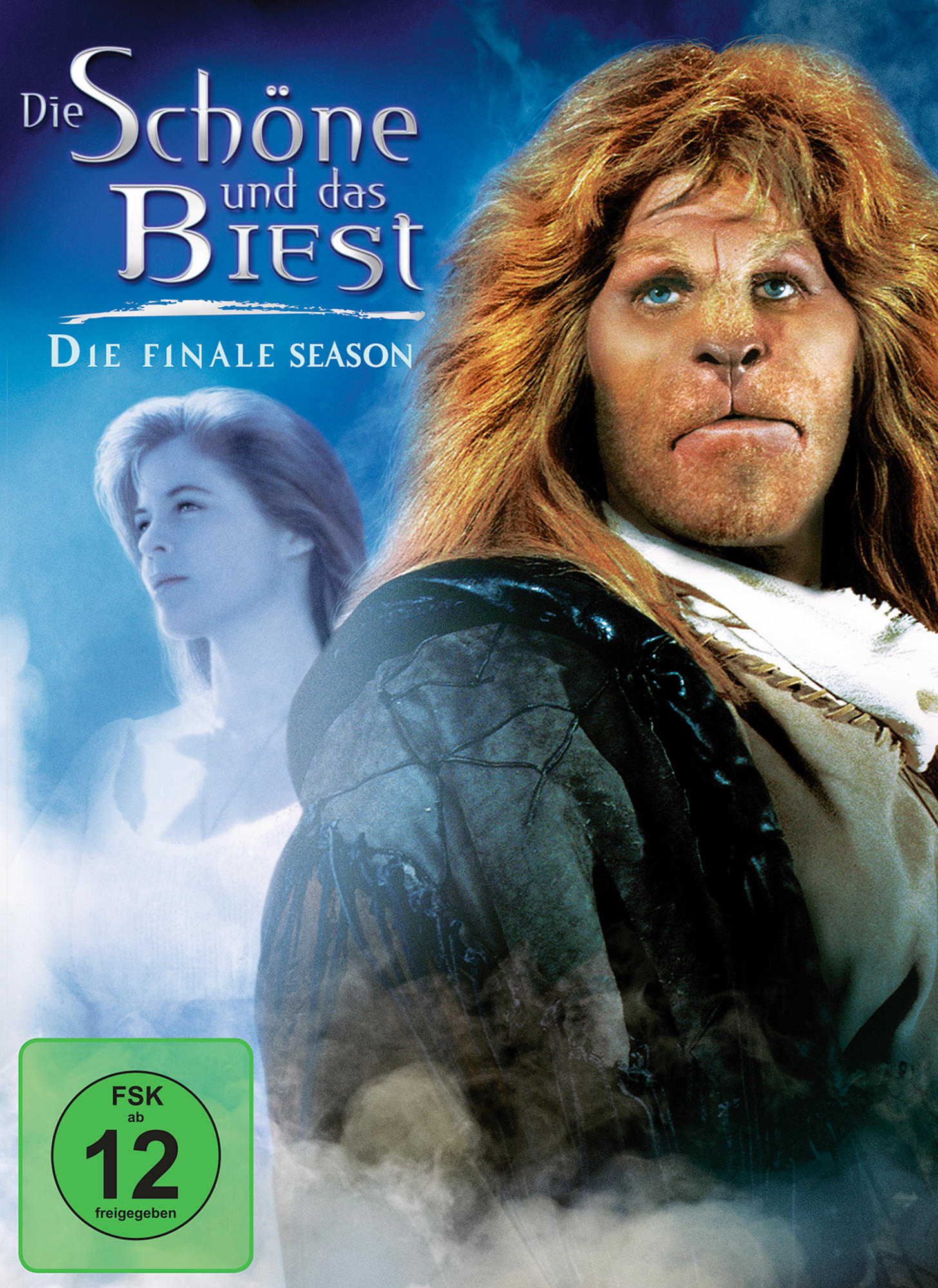DVD-Cover von Die Schöne und das Biest. Ein Mann mit biestartigem Gesicht im Vordergrund.