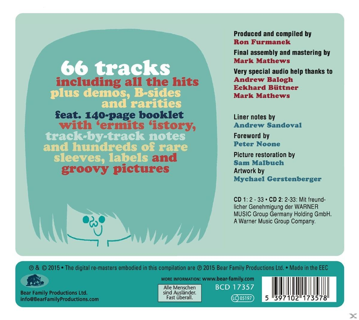Albumcover mit Text: 66 Tracks, mit Demos, B-Seiten und Raritäten. Enthält ein Booklet. Eine Gesichtsillustration.