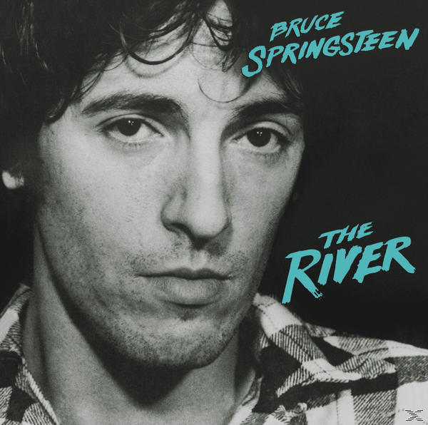 Bruce Springsteen Albumcover. Er hat ein Schwarzweißfoto. Titel: The River.