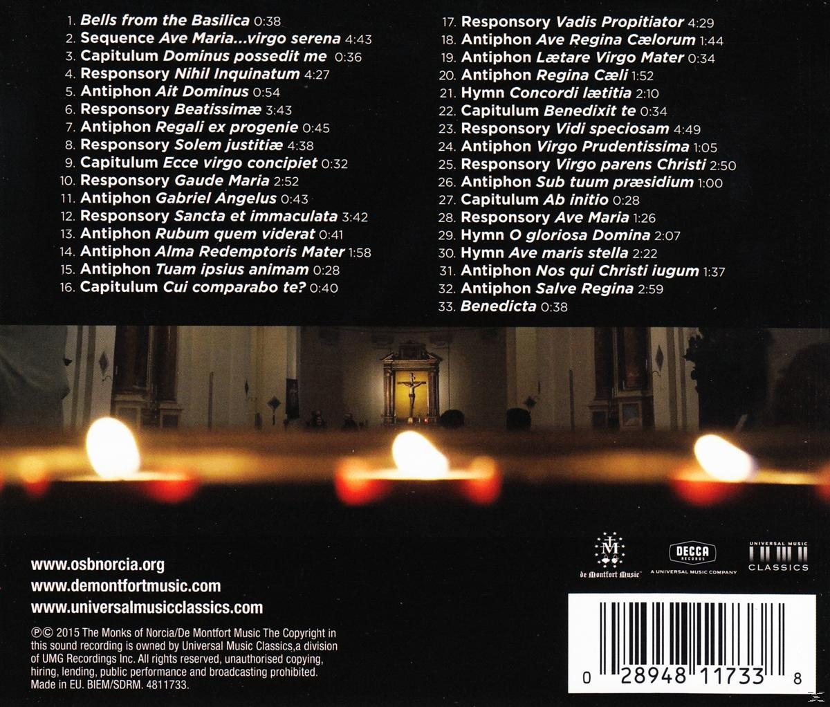 CD hátlap számlistával és gyertyavilágos motívummal.