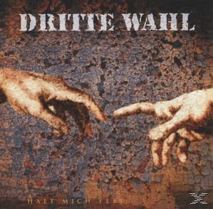 Albumcover mit sich fast berührenden Händen. Strukturierter Hintergrund mit Text: DRITTE WAHL.