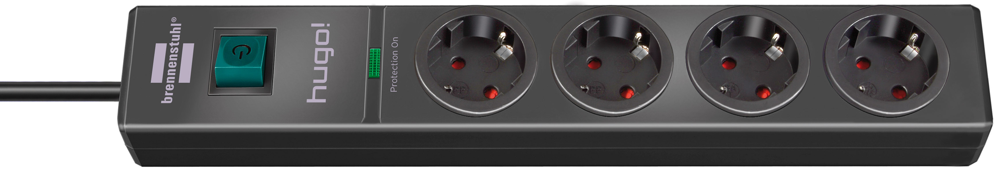 BRENNENSTUHL 1150610314 hugo! Steckdosenleiste, 2 m