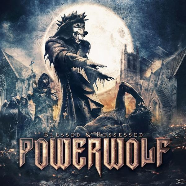 Albumcover mit wolfsähnlicher Figur, Kirche und Dämon.