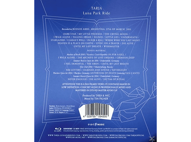 Thumbnail - Tarja Turunen - Luna Park Ride (Blu-ray)