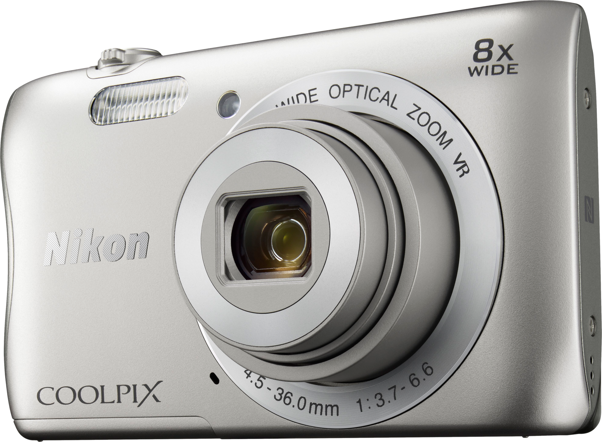 NIKON Coolpix S3700 ezüst digitális fényképezőgép + 8GB SD kártya