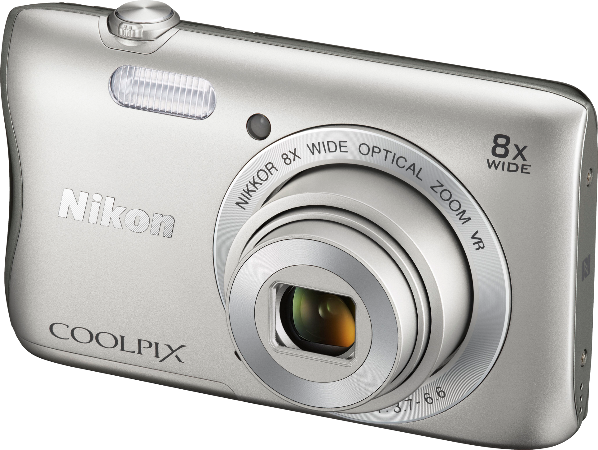 NIKON Coolpix S3700 ezüst digitális fényképezőgép + 8GB SD kártya