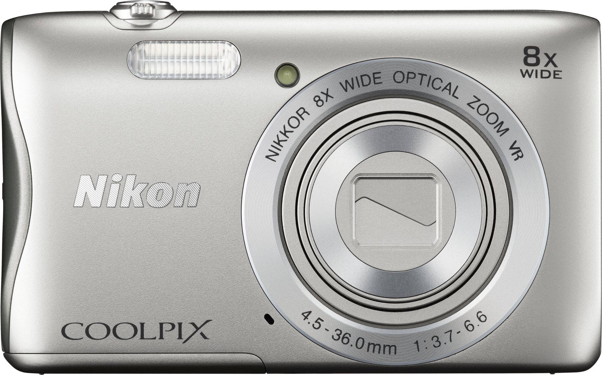 NIKON Coolpix S3700 ezüst digitális fényképezőgép + 8GB SD kártya
