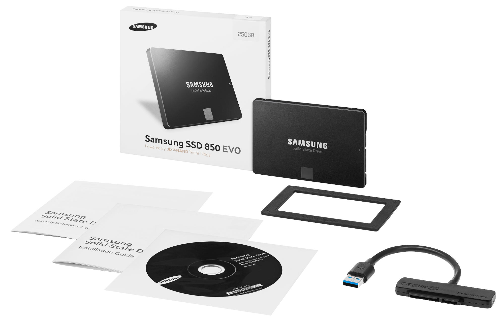 SAMSUNG 850 Evo Starter Kit Festplatte, 250 GB SSD SATA 6 Gbps, 2,5 Zoll, intern
