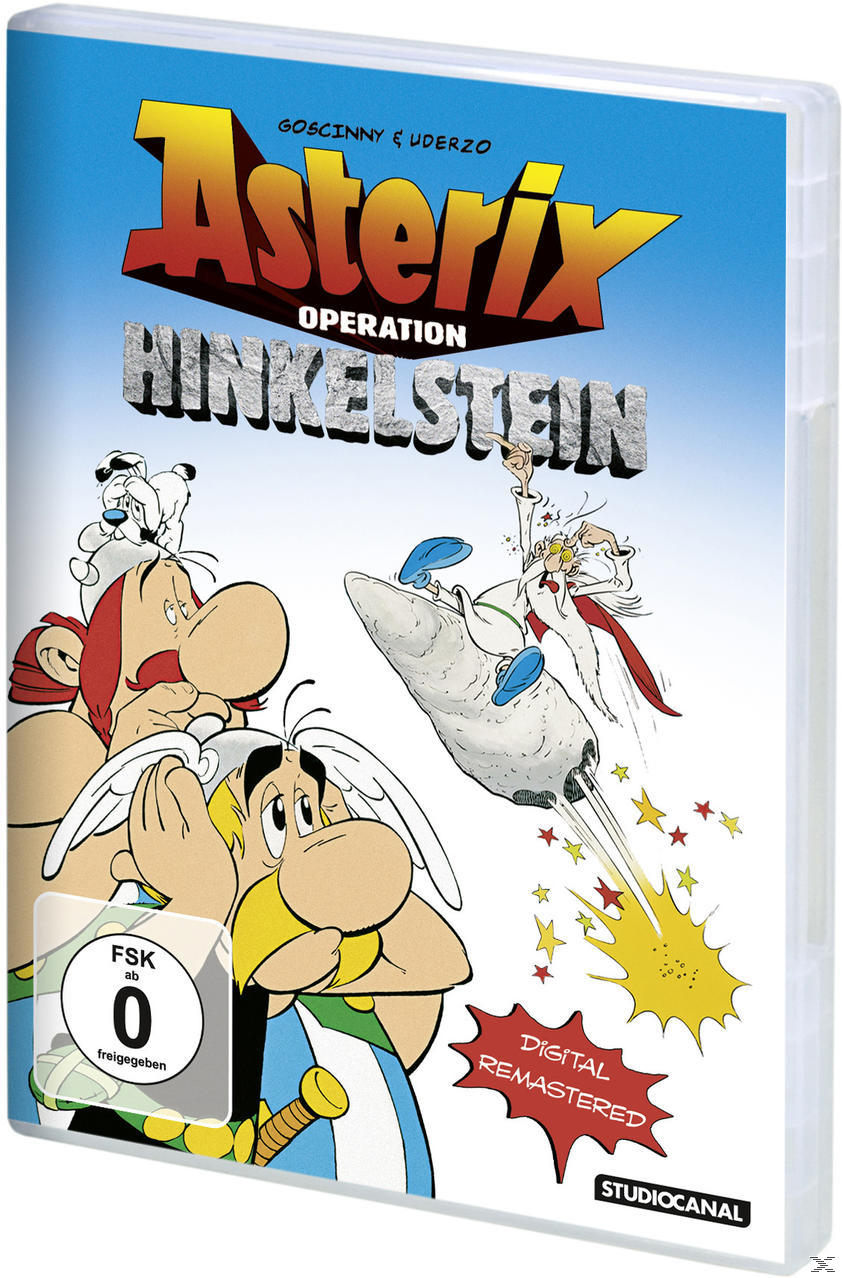 Asterix DVD-Cover. Zeichentrickfiguren und Text.