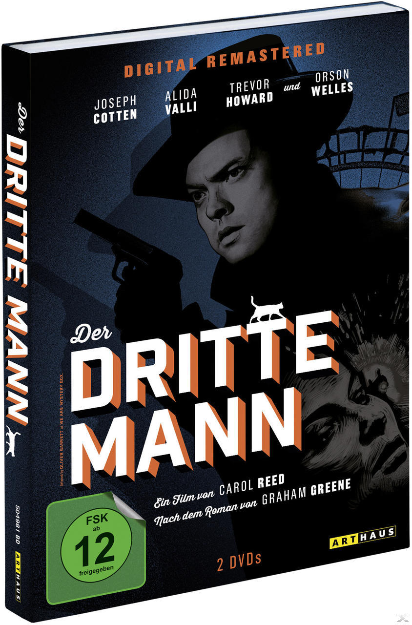 Filmcover: Der Dritte Mann DVD Cover mit Schauspieler im Fedora mit einer Waffe.