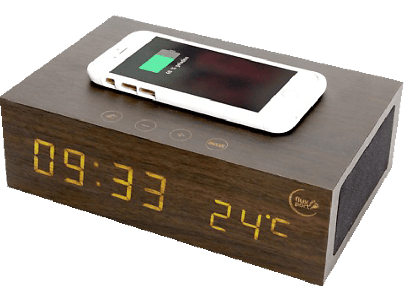 FLUXPORT Clock Edition - Wireless Charger Wireless Charger, Braun
